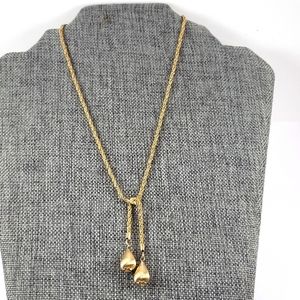 Vintage 70's Gold Tone Drop Tussle Necklace